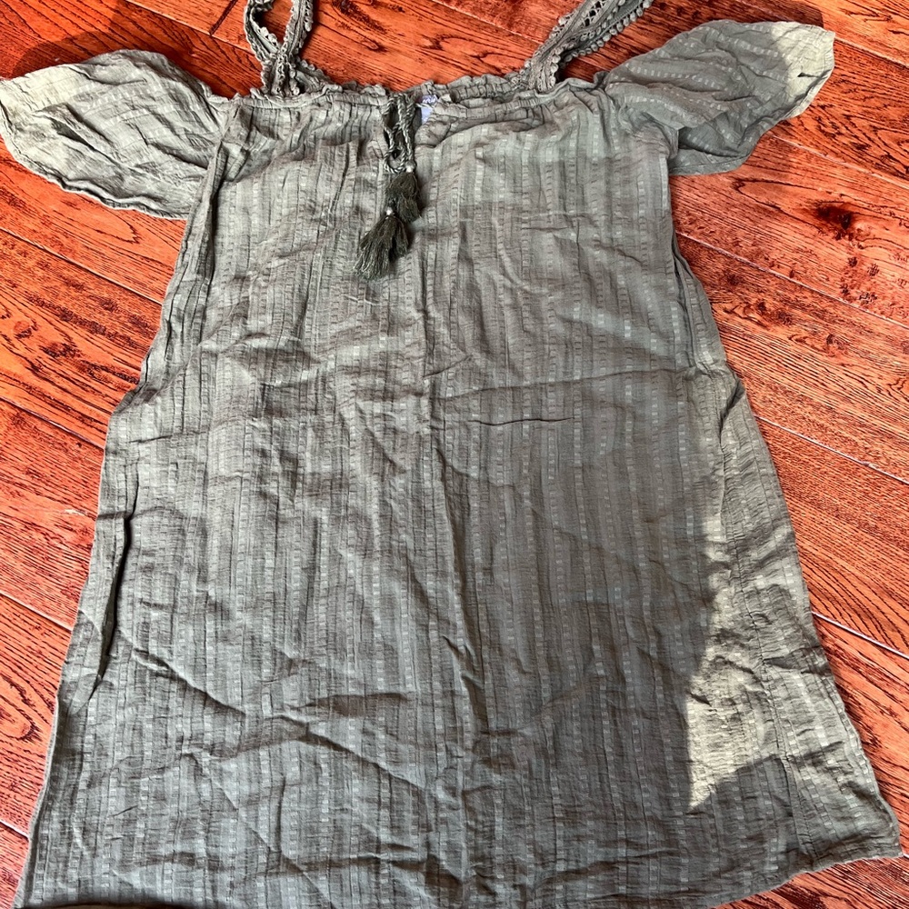 Aerie Olive Green Off the shoulder dress